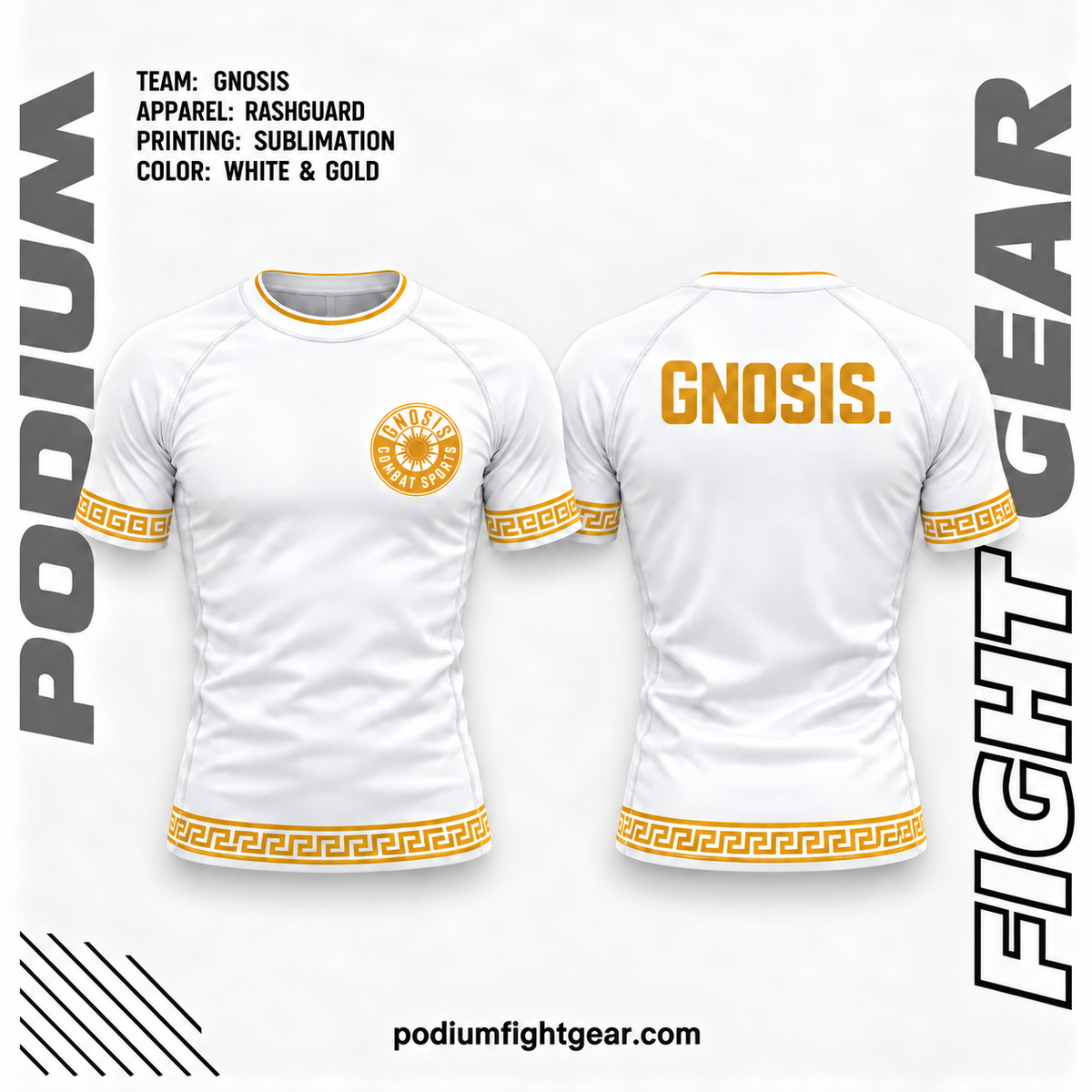 Rash Guard - Gnosis White & Gold