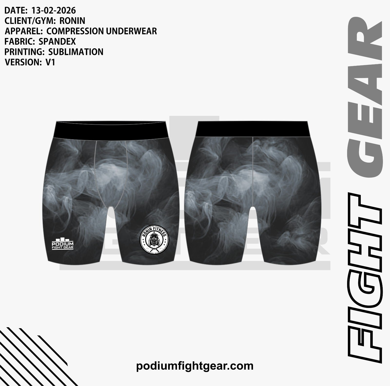 SMOKE COMPRESSION UNDERWEAR - RONIN