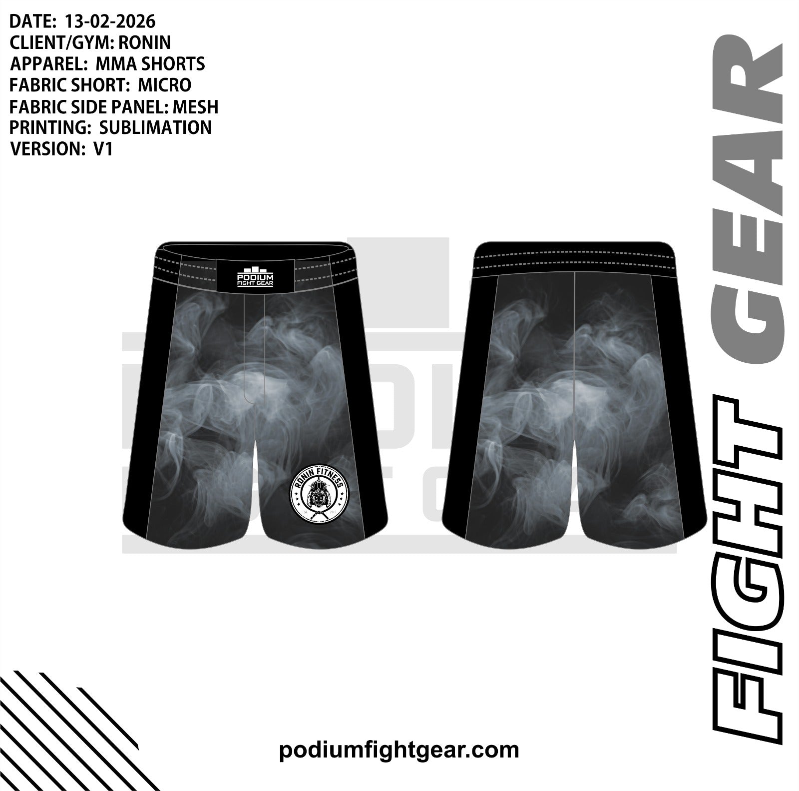 SMOKE MMA SHORTS - RONIN