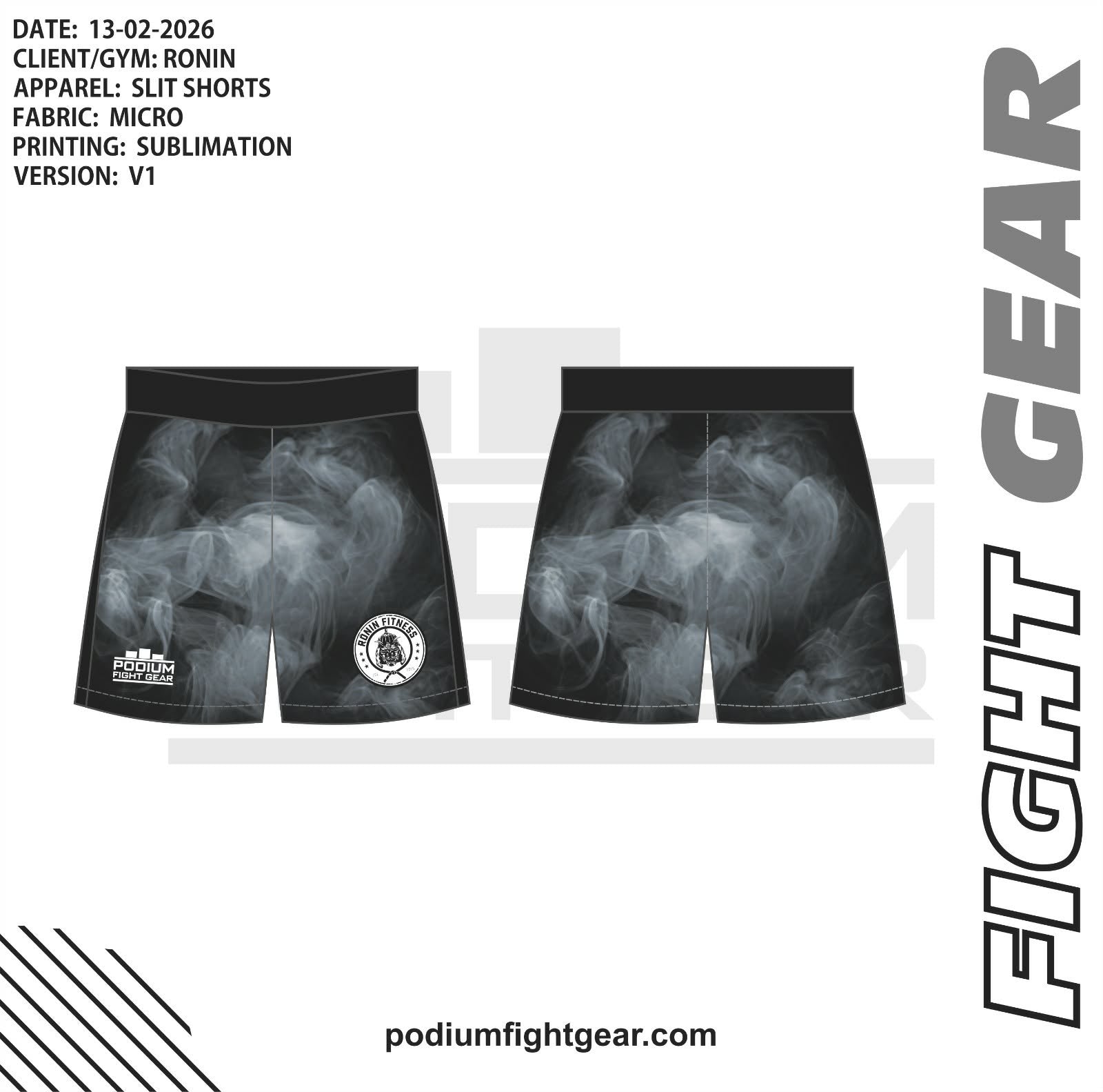 SMOKE SPLIT SHORTS - RONIN