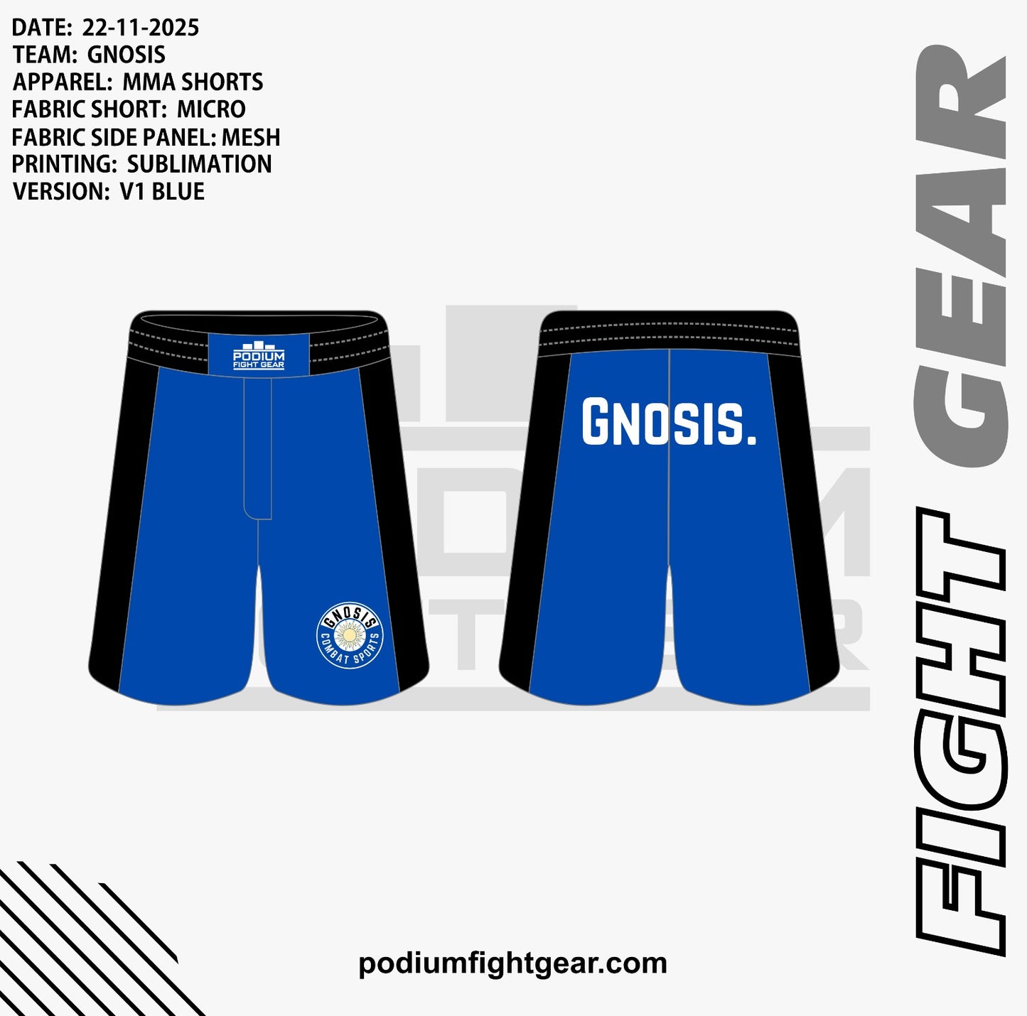NOGI GLADIATOR SHORTS - GNOSIS