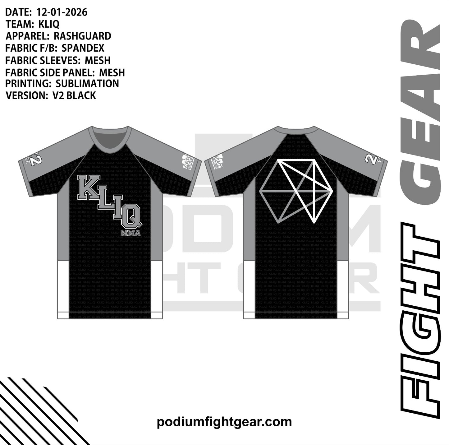 PODIUM MMA RASH GUARDS - KLIQ