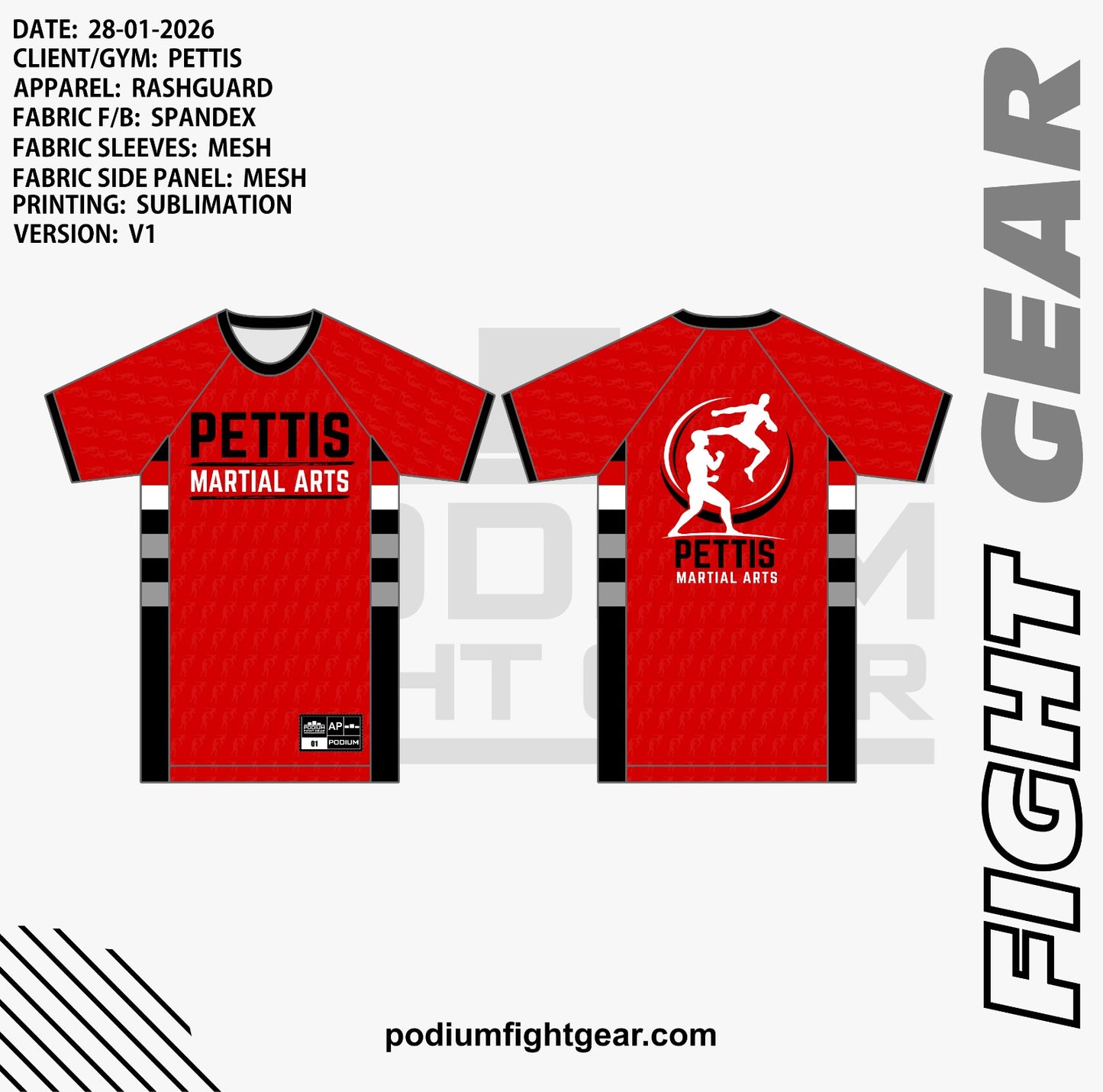 NOGI SHORTS RASHY SET - PETTIS MMA