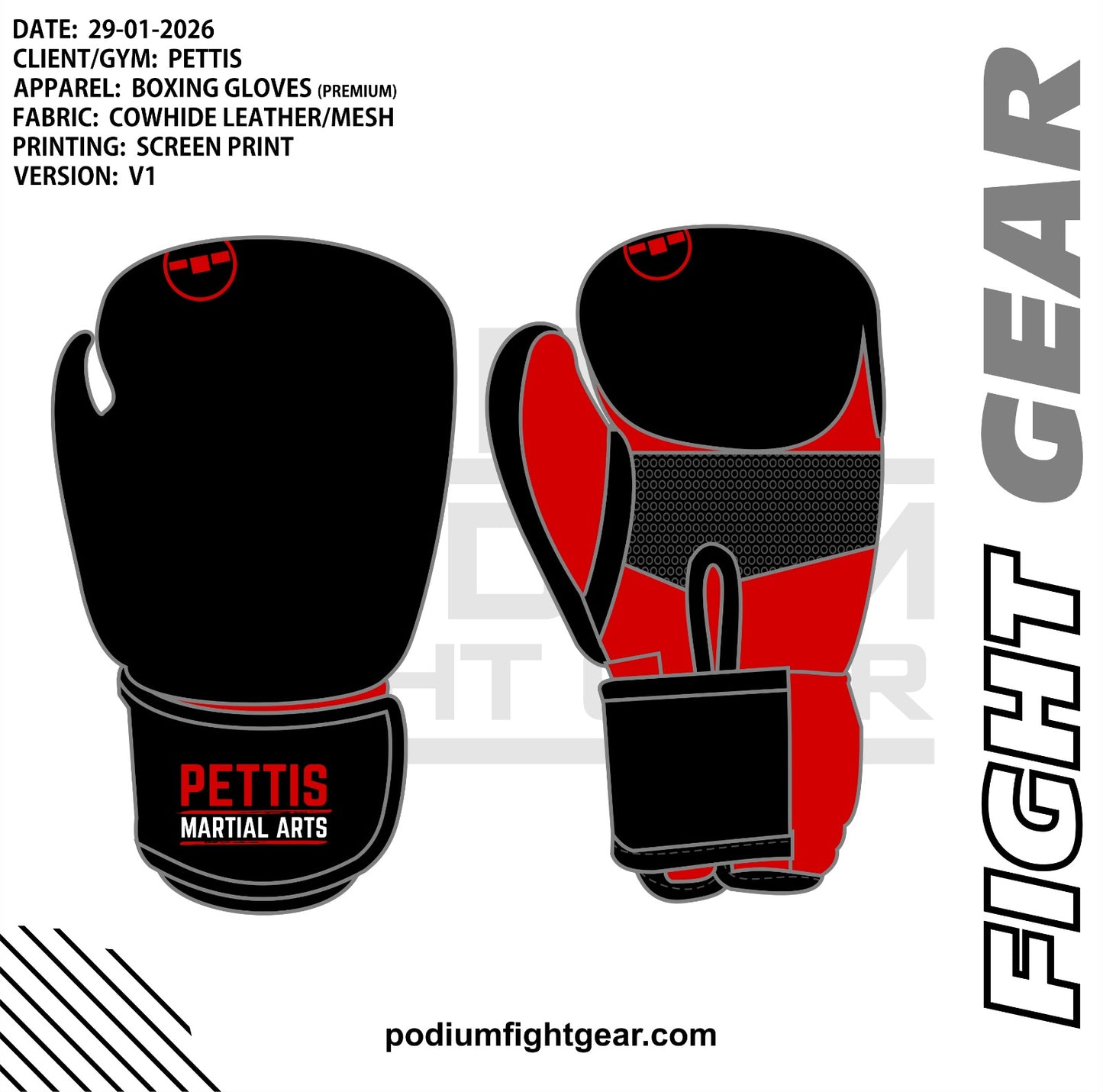 PODIUM BOXING GLOVES - PETTIS MMA