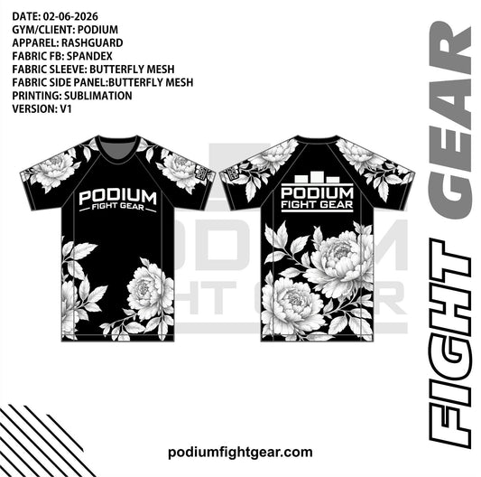Rash Guard - White Roses