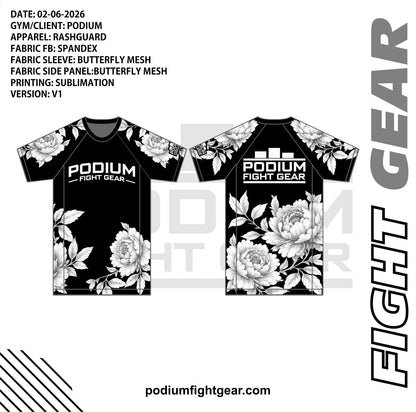 Rash Guard - White Roses