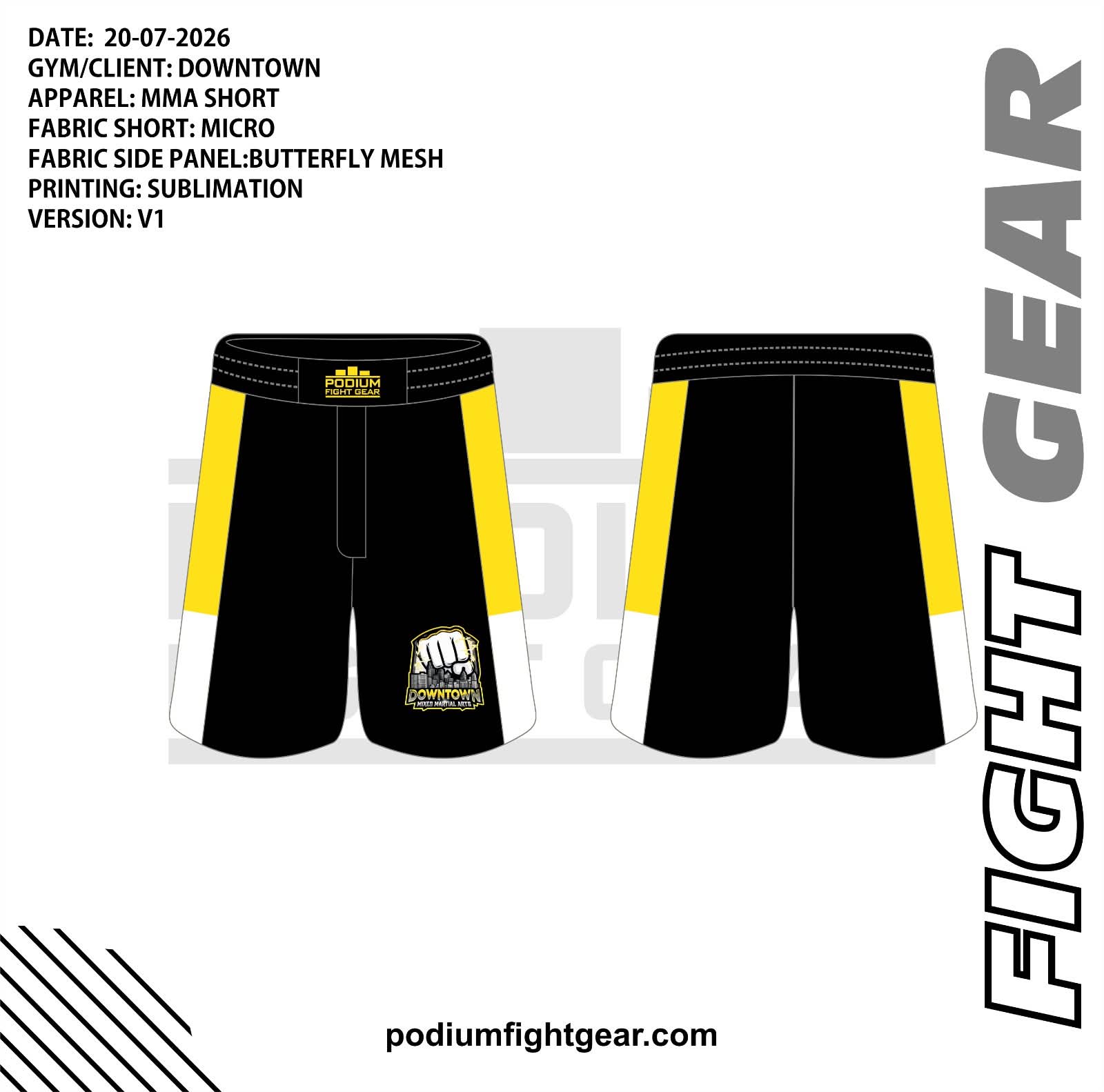 MMA SHORTS - DOWNTOWN MA
