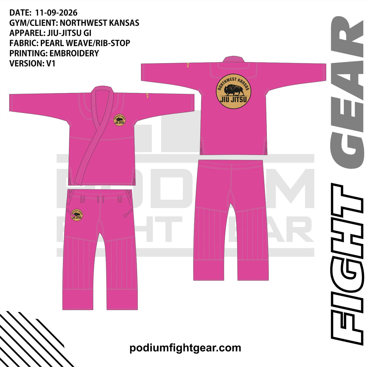 Northwest Kansas Jiu Jitsu pink gi